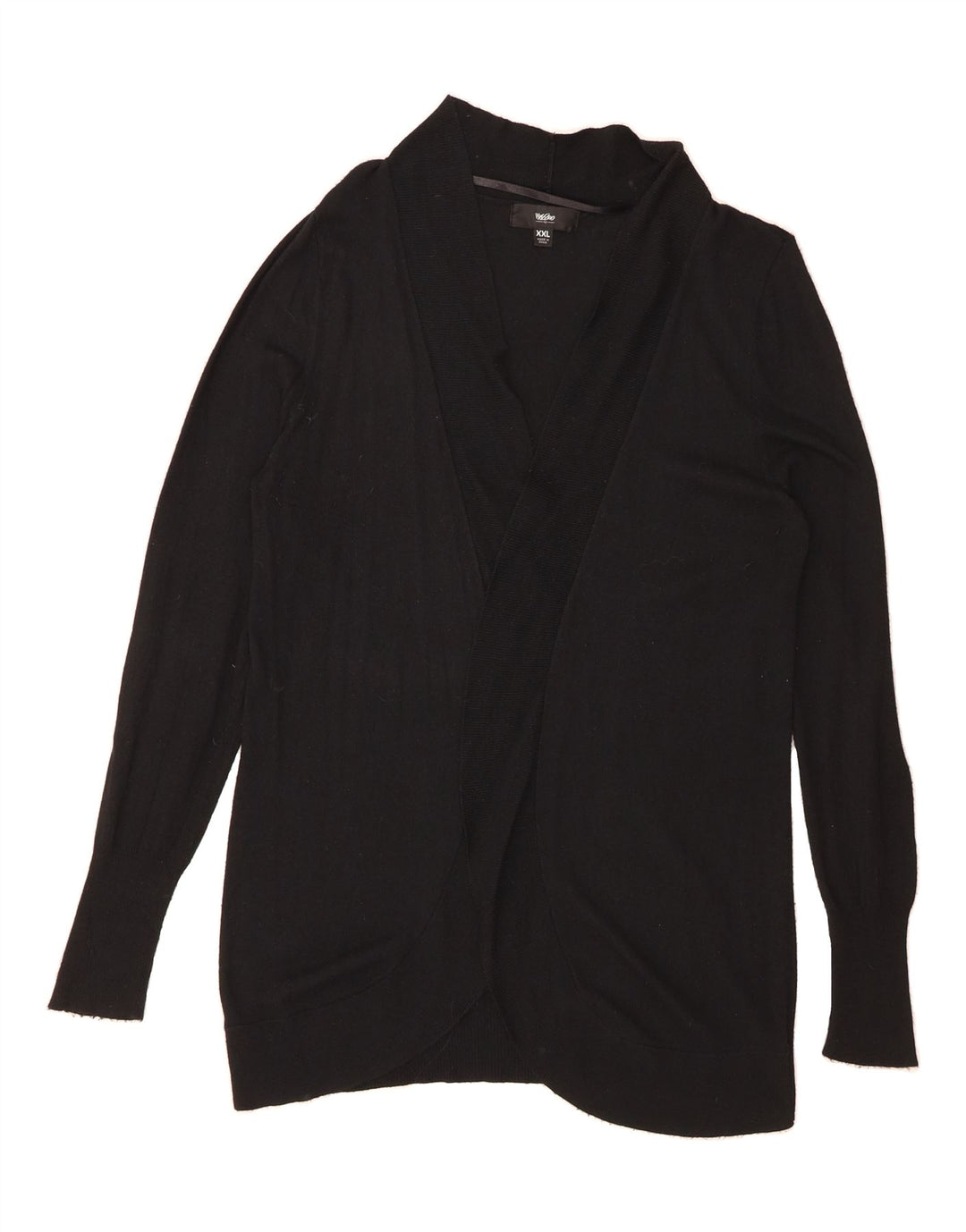 MOSSIMO Womens Longline Open Cardigan Sweater UK 20 2XL Black Nylon Vintage Mossimo and Second-Hand Mossimo from Messina Hembry 