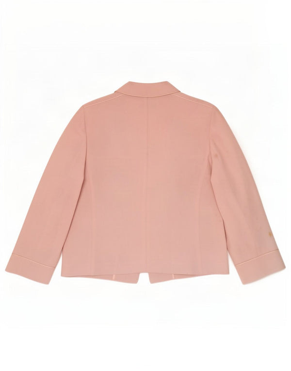 Женский открытый пиджак Marella с рукавами 3/4, Великобритания, 18 XL, розовый триацетат