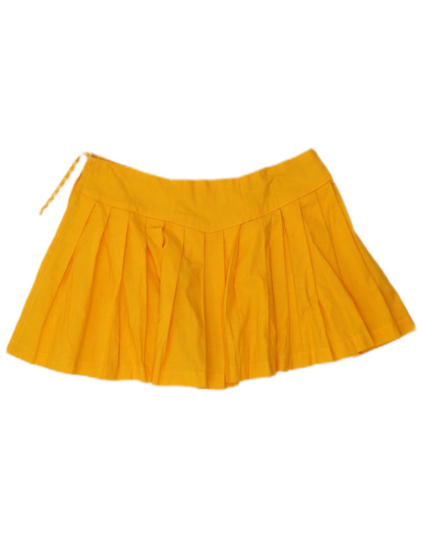ВИНТАЖНАЯ женская мини-юбка со складками W30, средний желтый пляж