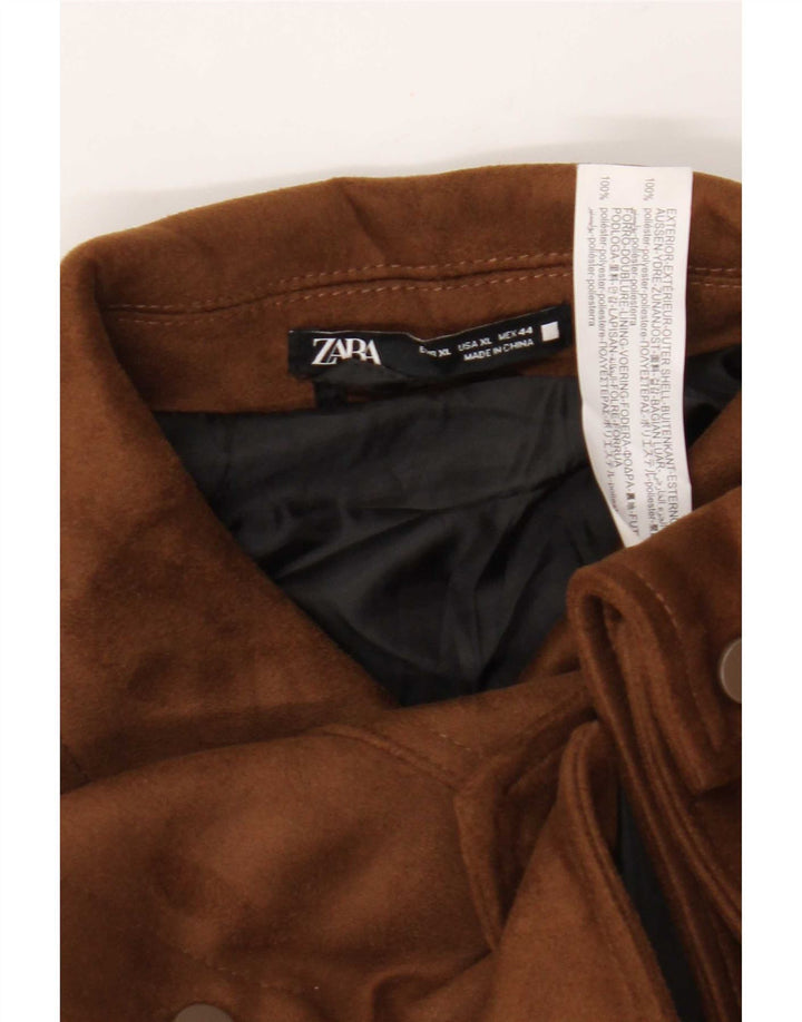 Мужская куртка-бомбер из искусственной замши Zara UK 42 XL, бежевый полиэстер