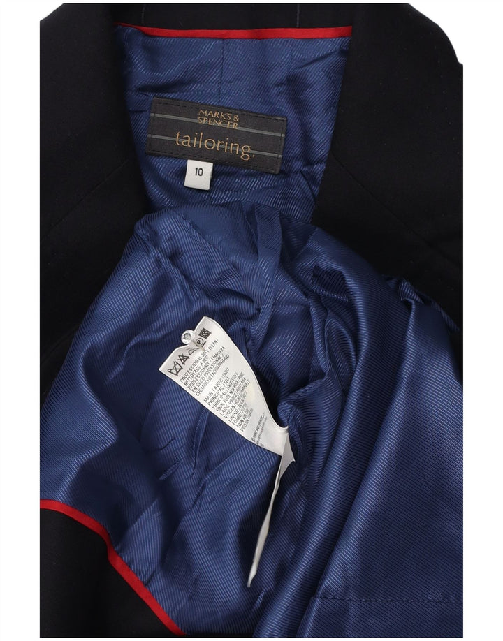 Женский пиджак Marks & Spencer на 2 пуговицах, Великобритания 10, маленький, темно-синий, шерстяной