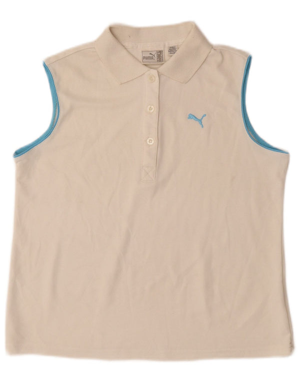 Женская рубашка поло без рукавов PUMA UK 14 Medium Off White