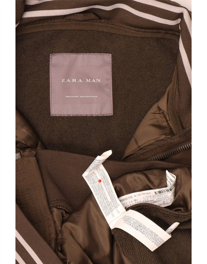 Мужской спортивный костюм Zara, верхняя куртка, средний цвет хаки, полиэстер с цветными блоками