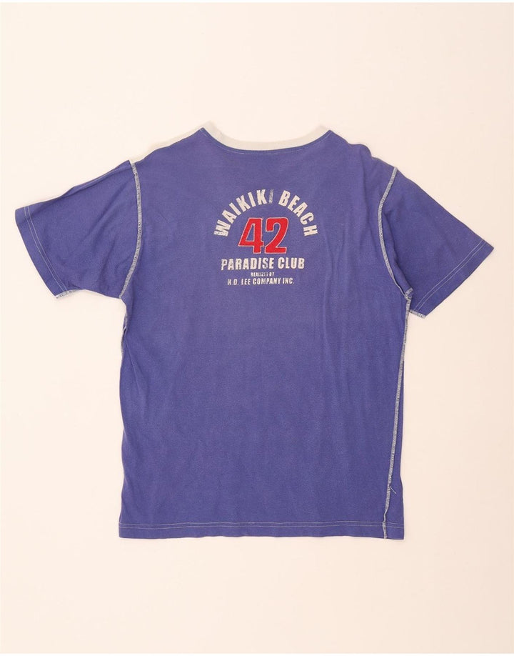 Мужская футболка LEE с графическим рисунком, большой синий цвет, хлопок