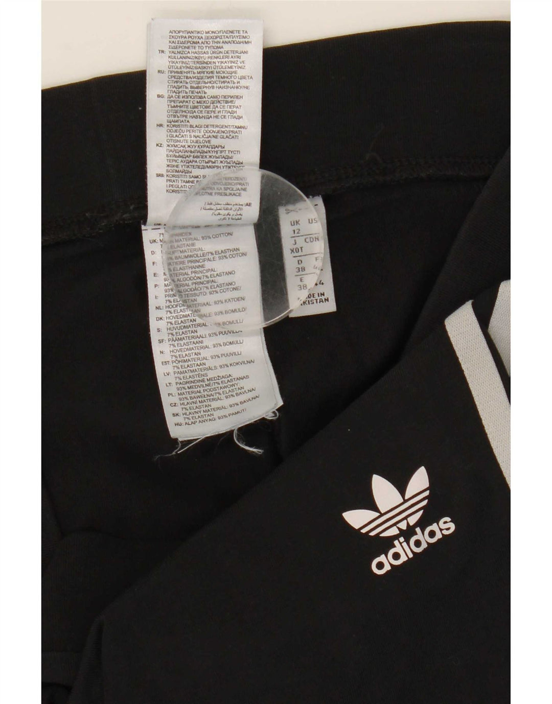 Женские леггинсы Adidas UK 12, средние черные хлопковые