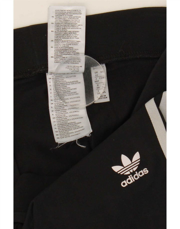 Женские леггинсы Adidas UK 12, средние черные хлопковые