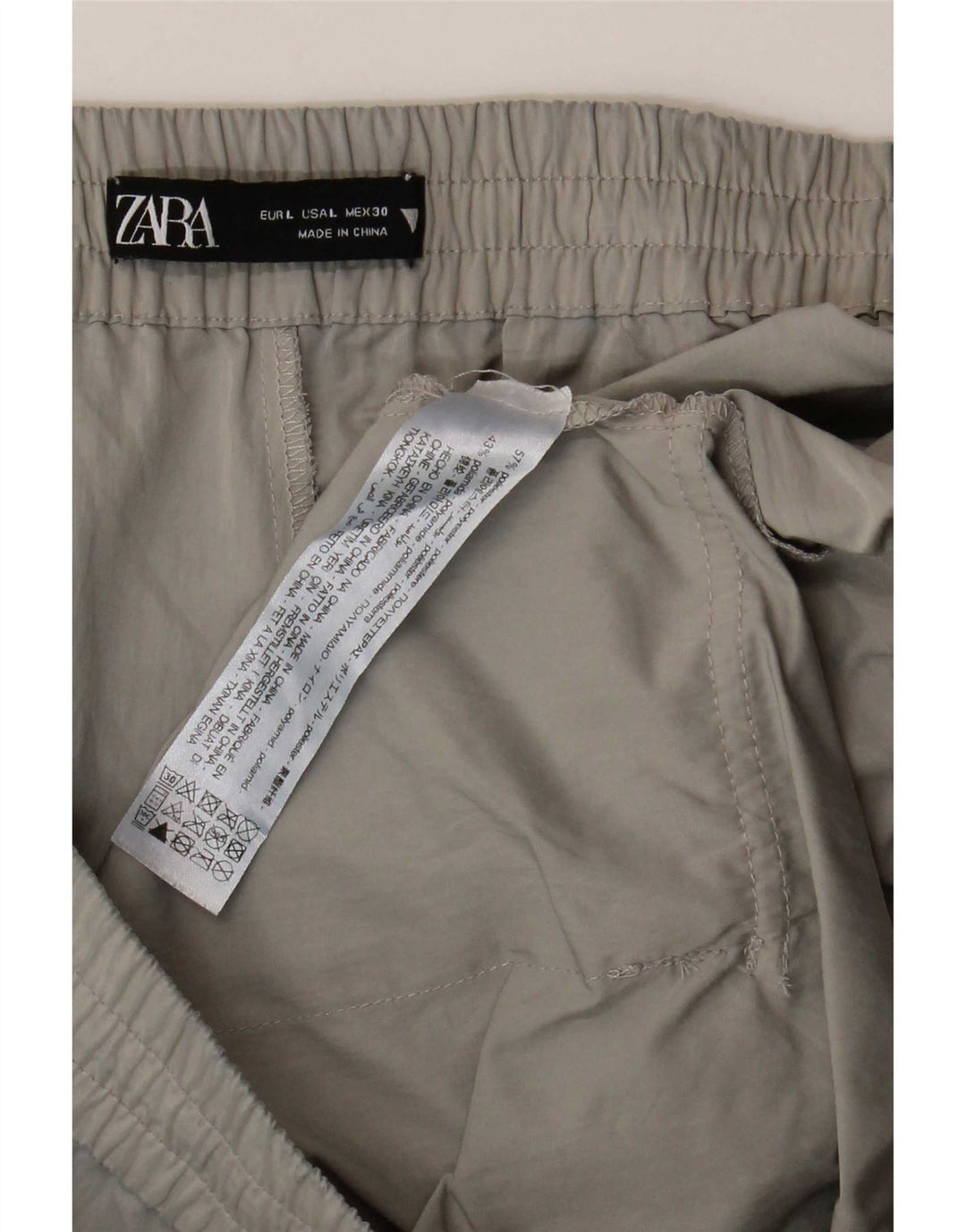 Zara Женские шорты-карго, большие W30, серый полиэстер