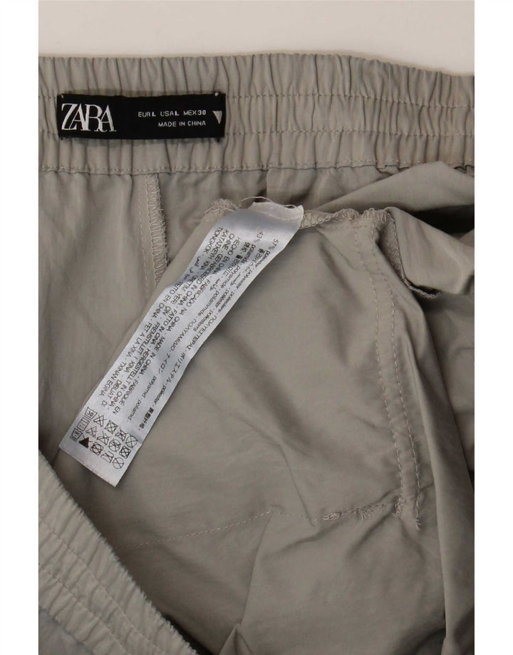 Zara Женские шорты-карго, большие W30, серый полиэстер