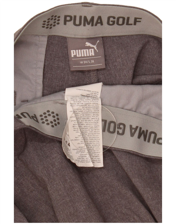Мужские узкие повседневные брюки Puma W34 L36 серые из полиэстера