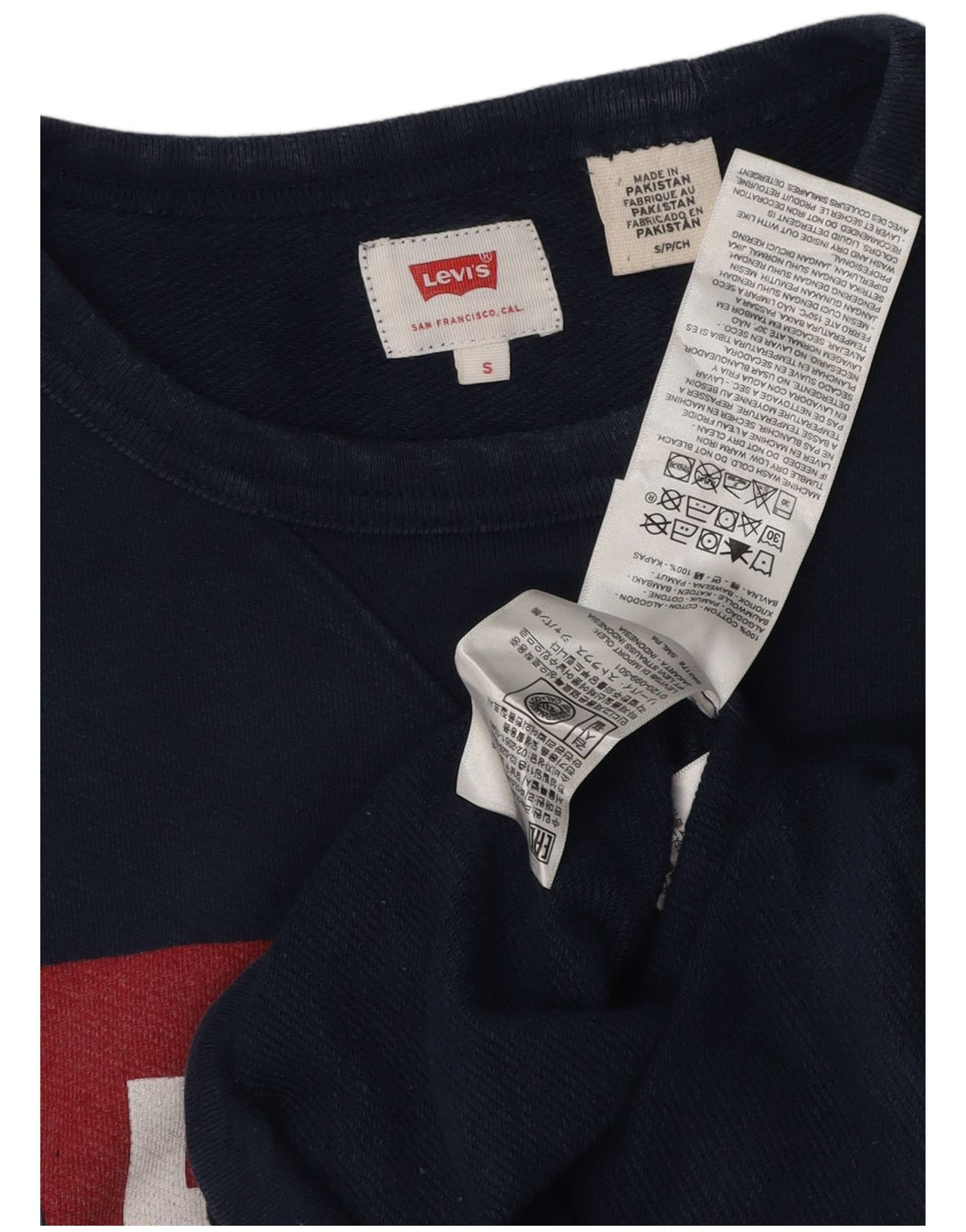Мужской свитшот с рисунком LEVI'S, маленький темно-синий, хлопковый