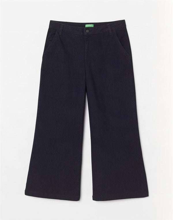 Женские широкие джинсы Benetton Sophia UK 14, большие W32 L29, темно-синие, хлопок