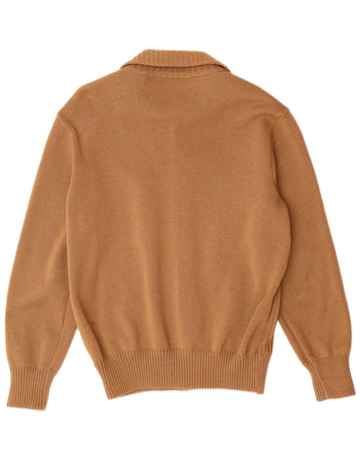 VINTAGE Мужской кардиган-свитер IT 54 XL Коричневый Шерстяной