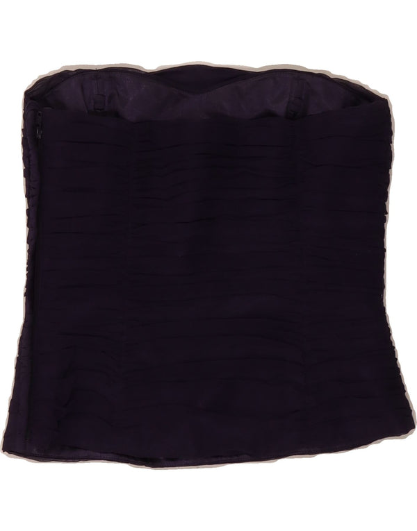 MONSOON Womens Crop Strapless Top UK 10 Small  Purple Silk