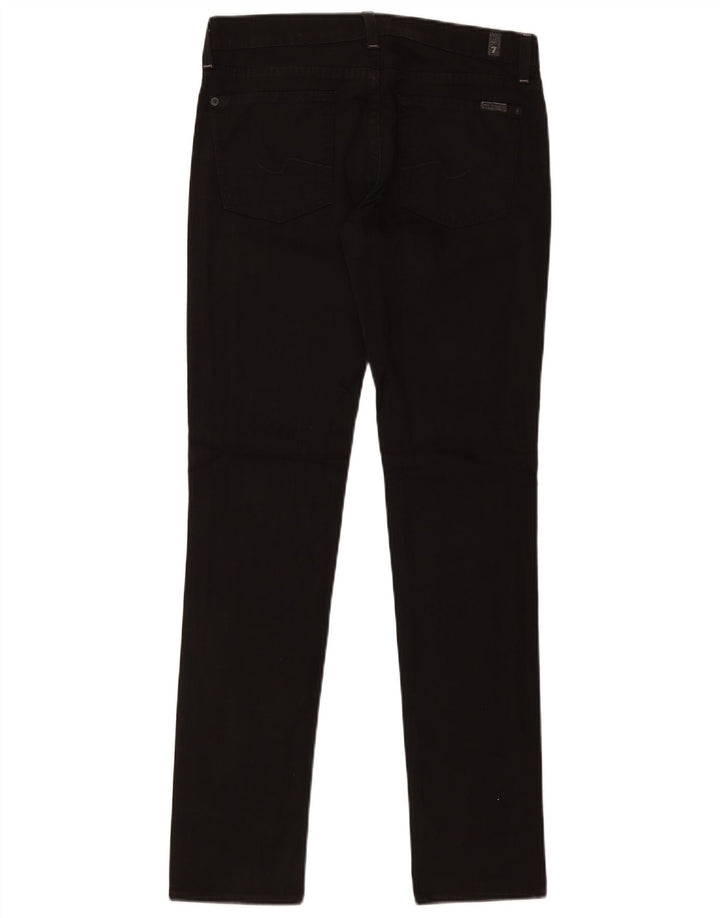 Женские узкие джинсы 7 FOR ALL MANKIND W29 L33, черный хлопок