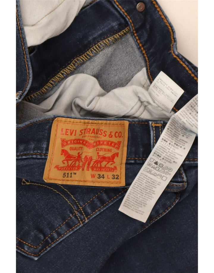 Мужские джинсы Levi's Slim 511 W34 L32 синие, хлопок