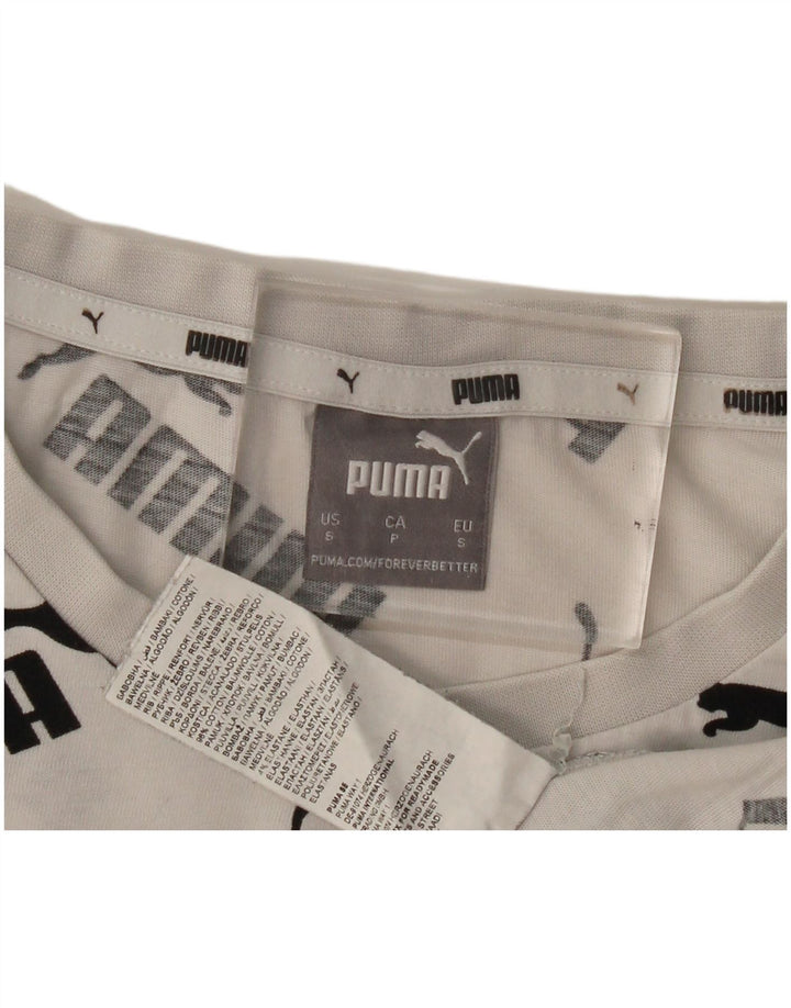Мужская футболка с рисунком Puma, маленький белый хлопок