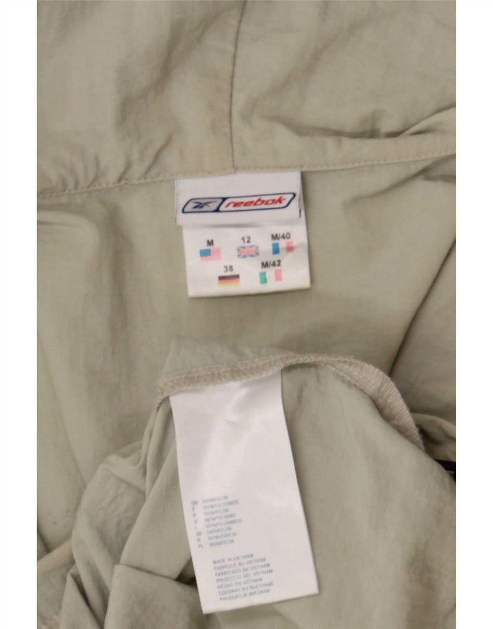 Женская дождевик Reebok с капюшоном UK 12, средний, бежевый, нейлон