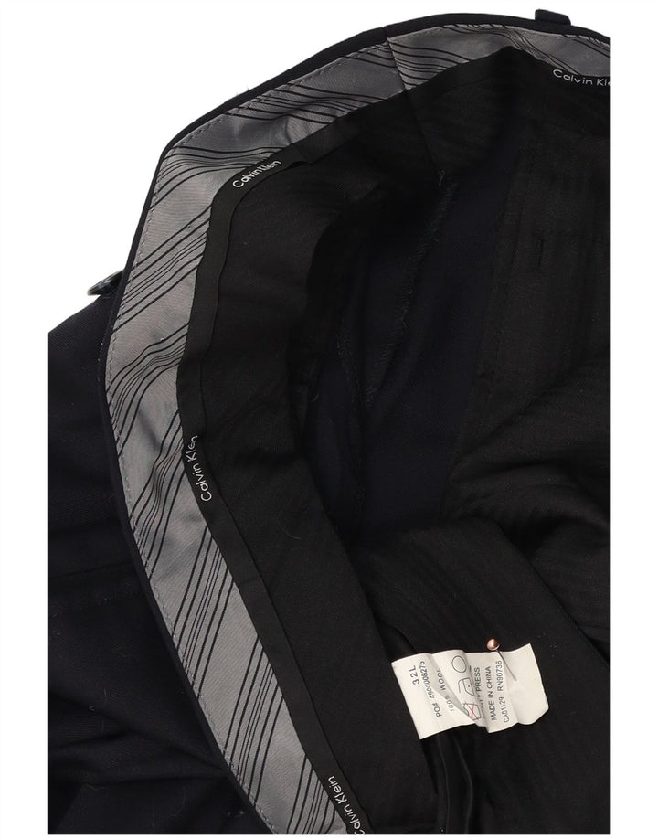 Мужские костюмные брюки CALVIN KLEIN W32 L33 темно-синие, шерсть