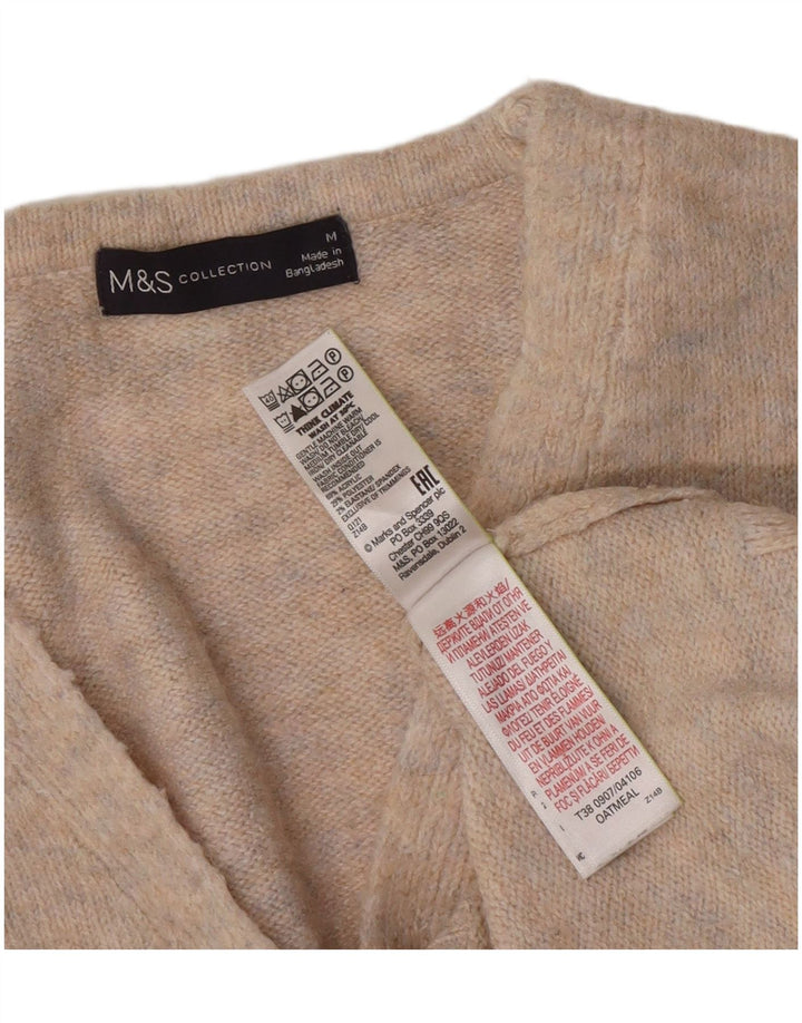 Женский джемпер с v-образным вырезом Marks & Spencer UK 14, средний серый в крапинку