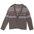 Женский кардиган Benetton UK 14, средний серый, шерсть Fair Isle