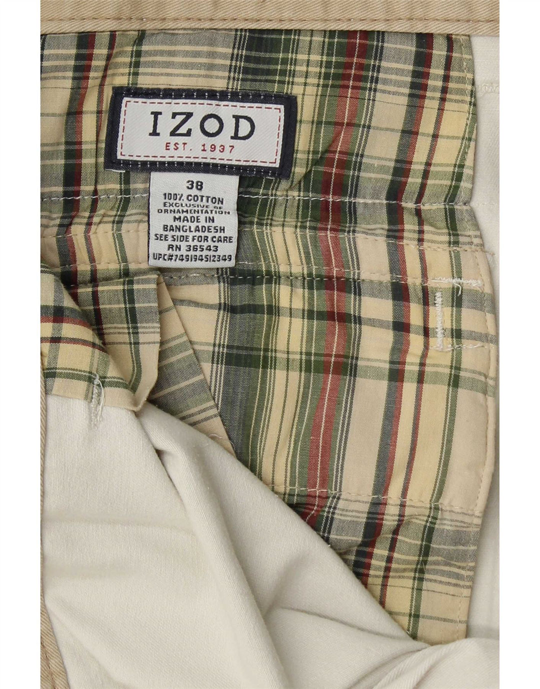 Мужские шорты карго Izod W38 XL, белый хлопок
