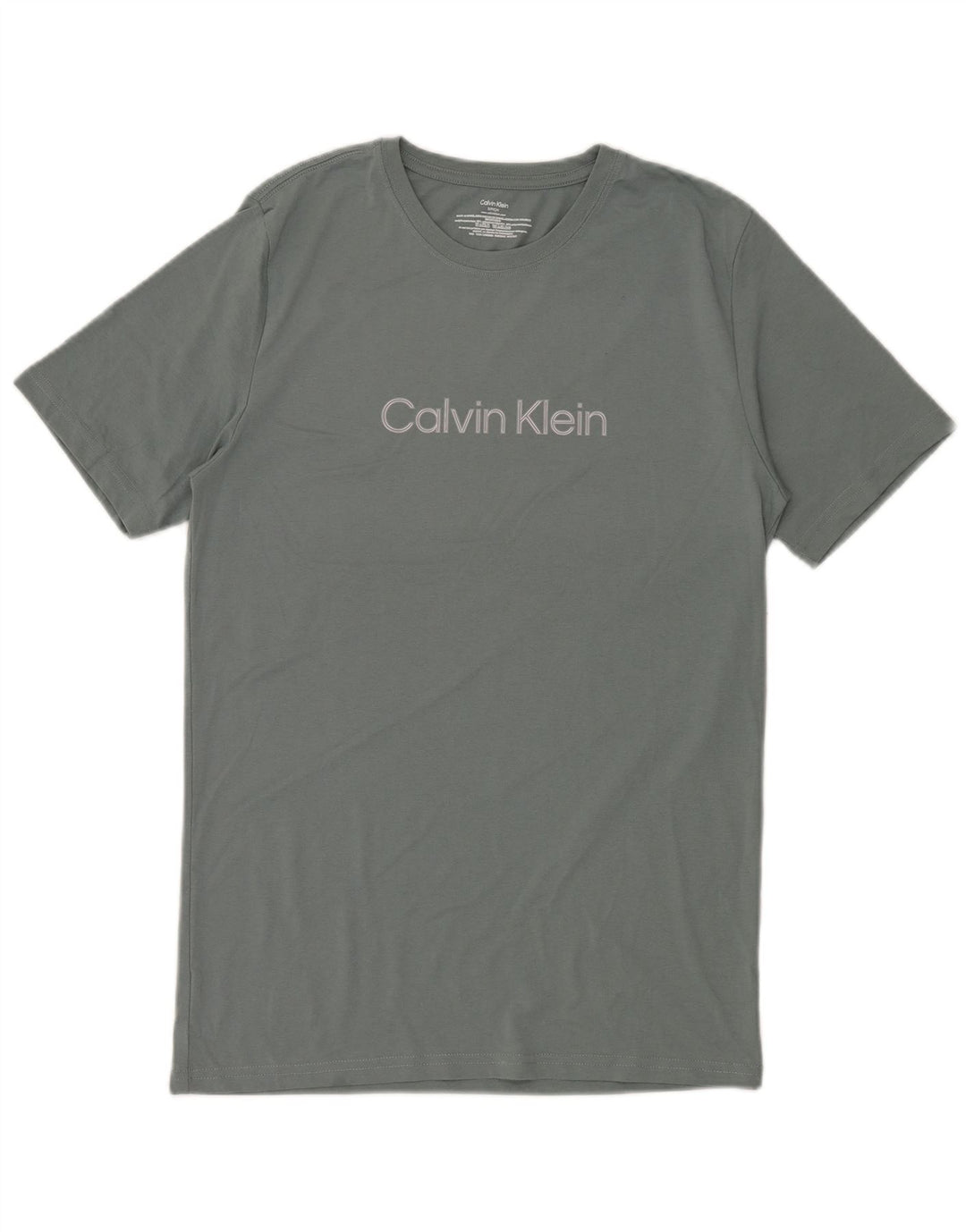 Мужская футболка с рисунком Calvin Klein, маленький серый хлопок