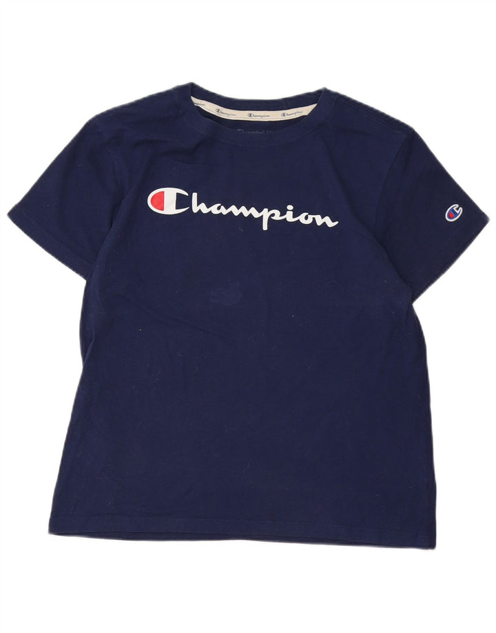 Женская футболка с рисунком CHAMPION Top UK 12 Medium Navy Blue