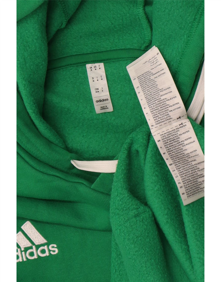 Мужской джемпер с капюшоном Adidas среднего зеленого цвета, хлопок