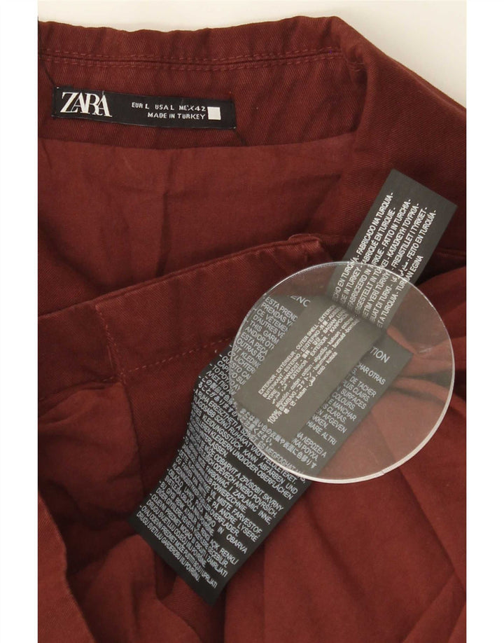 Мужская куртка-бомбер Zara UK 40, большая бордовая, хлопок