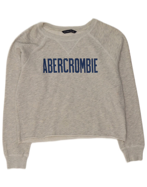 Женский свитер с рисунком Abercrombie & Fitch, Великобритания, 10, маленький, серый