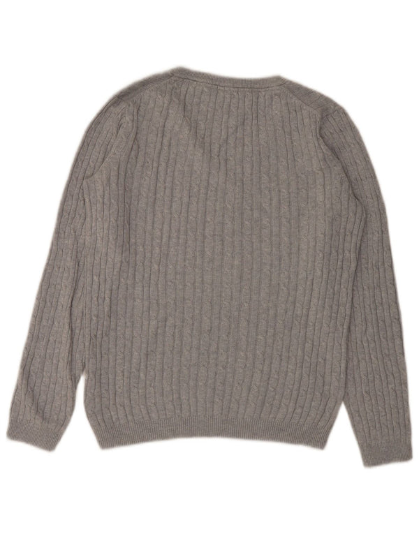 Crew Clothing Женский джемпер с v-образным вырезом, Великобритания 12, средний серый хлопок