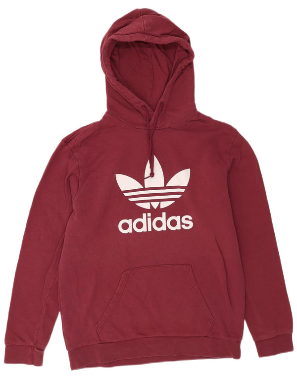 Мужской джемпер с капюшоном Adidas с рисунком, средний бордовый, хлопок