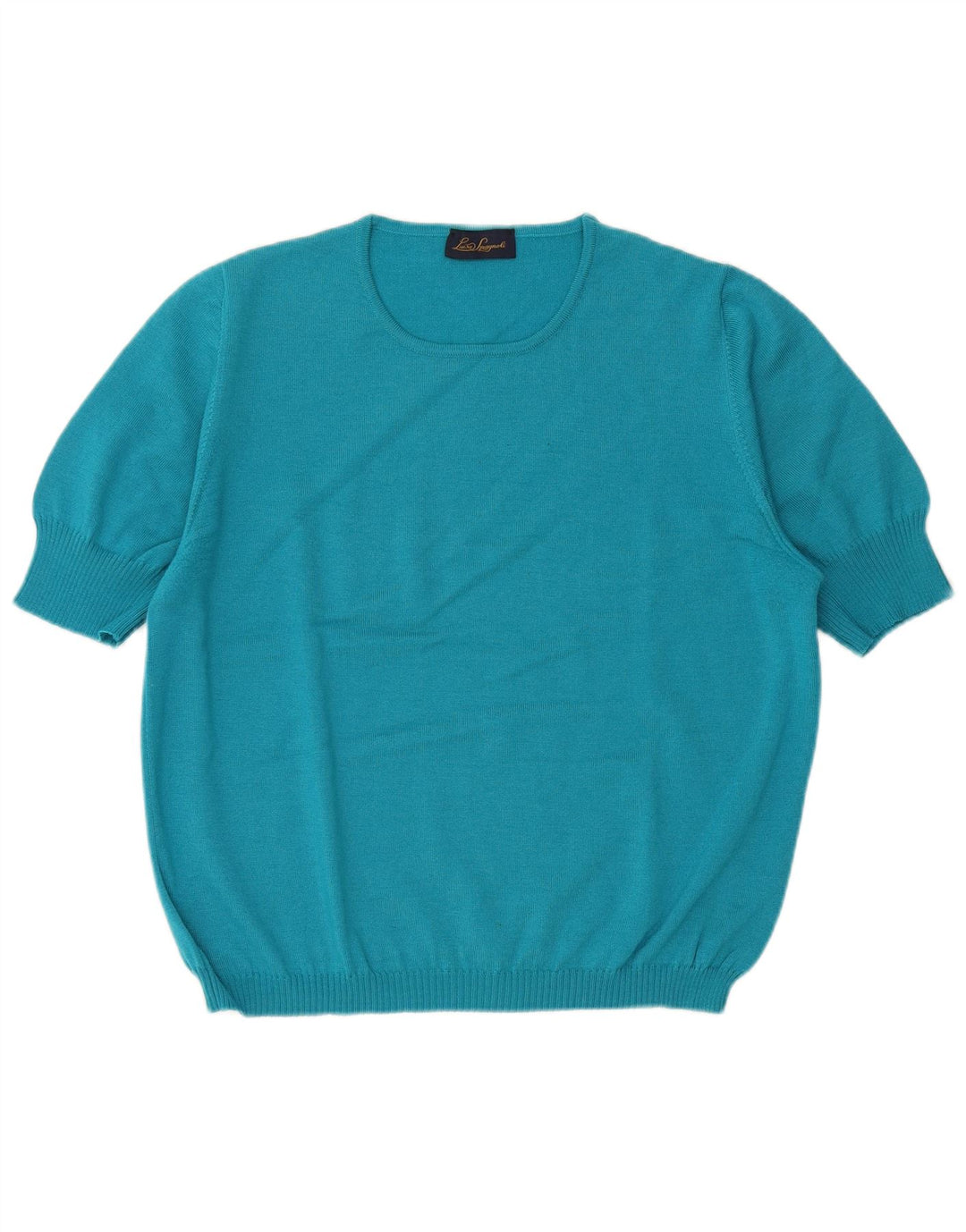 LUISA SPAGNOLI Женский джемпер с коротким рукавом с вырезом лодочкой, Великобритания 18 XL, синий