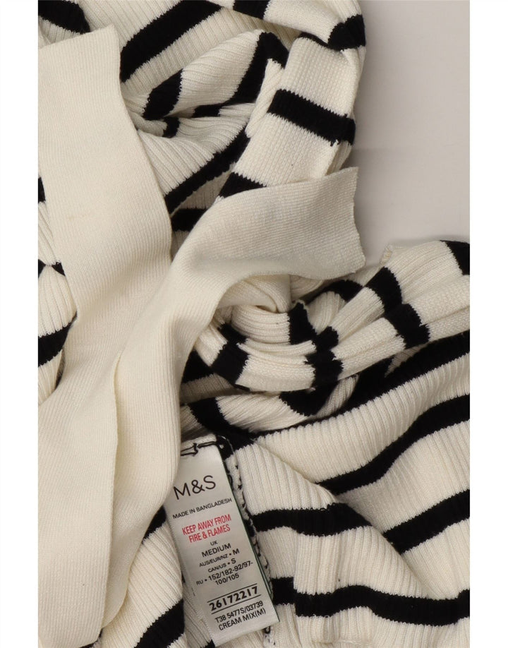 Женский удлиненный кардиган Marks & Spencer UK 14, средний, в белую полоску