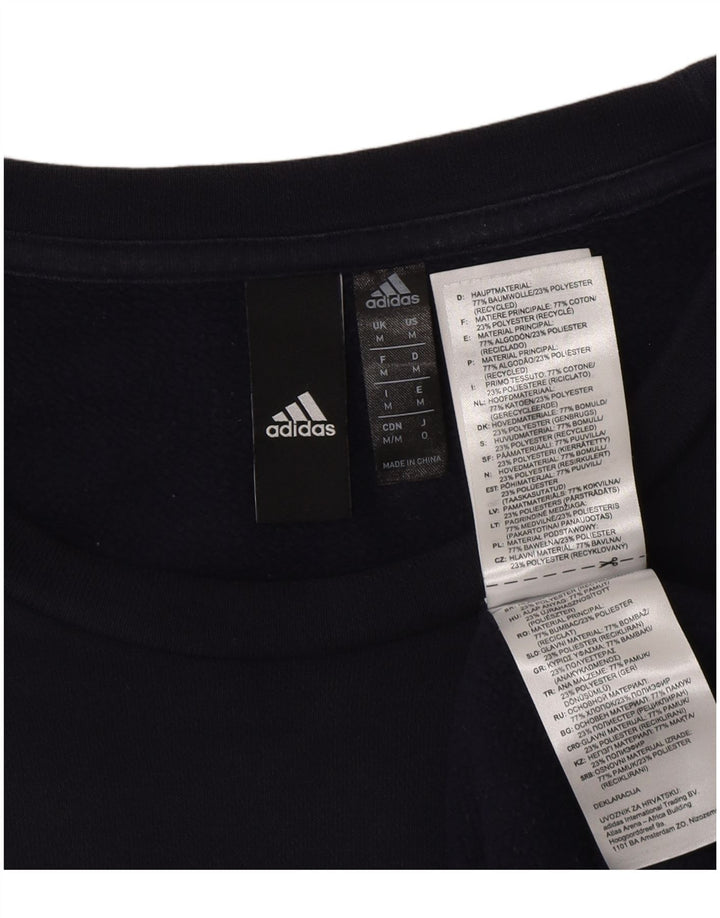 ADIDAS Mens Sweatshirt Jumper Medium Navy Blue Cotton