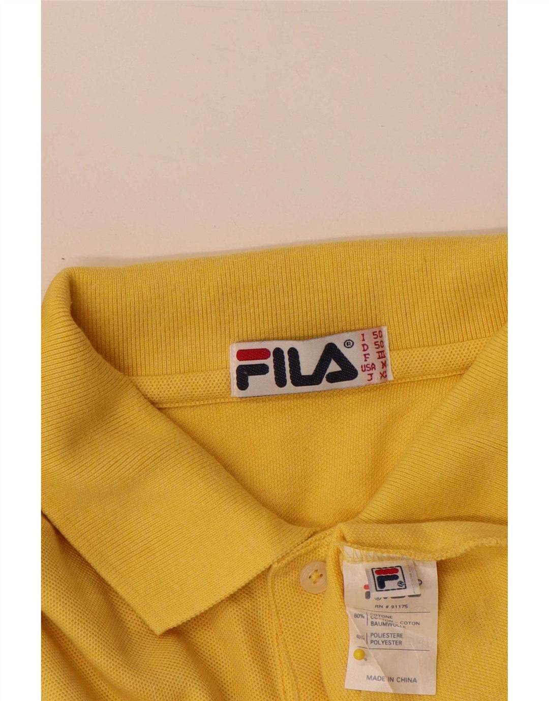 Мужская Рубашка Поло Fila IT 50 Средне Желтый Хлопок