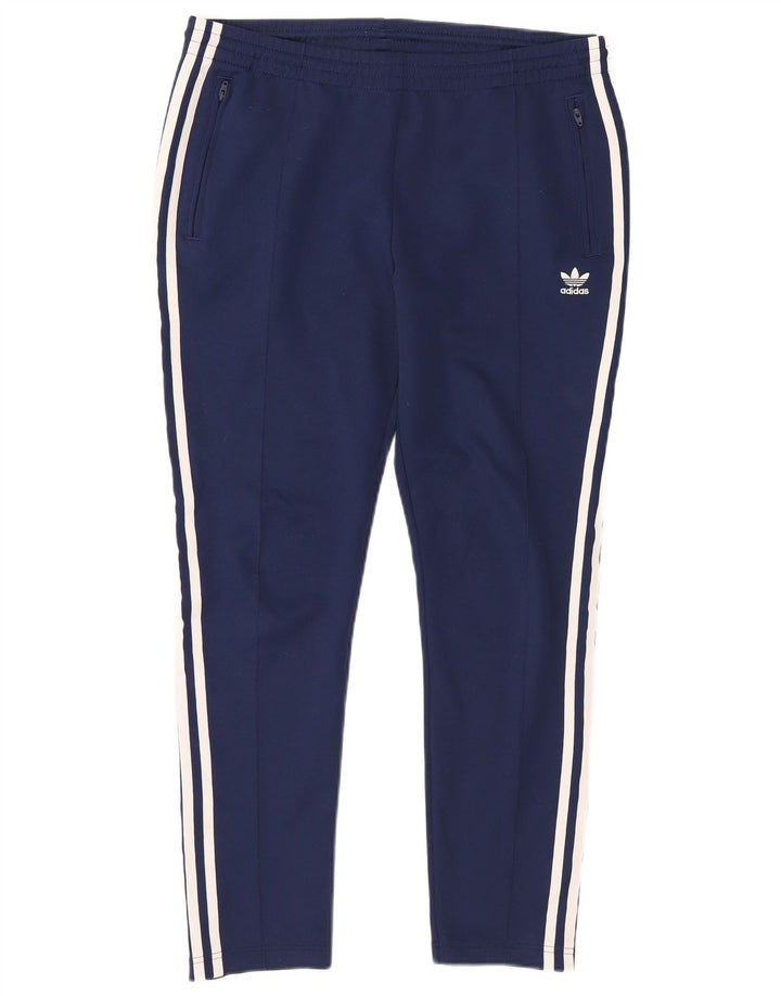 Женские спортивные брюки Adidas UK 14, большие темно-синие, полиэстер