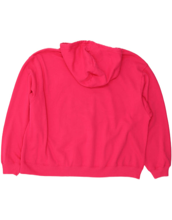 HOLLISTER Womens Oversized Hoodie Jumper UK 20 2XL Pink Cotton