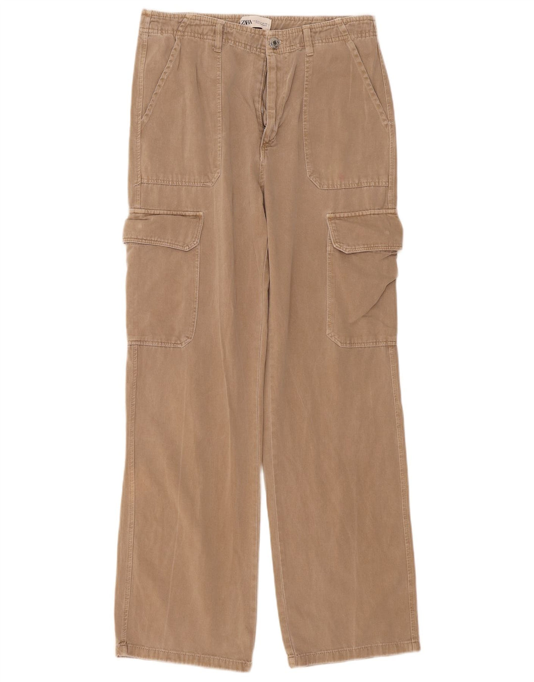 Женские прямые брюки карго Zara EU 40 Medium W30 L31 Бежевые