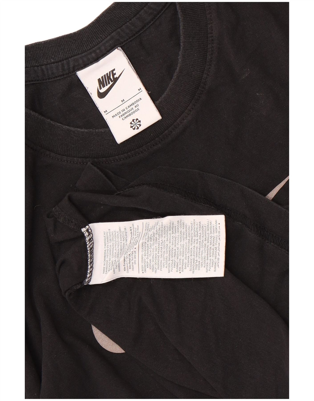 Мужская футболка с рисунком Nike, средний черный, хлопок с цветными блоками