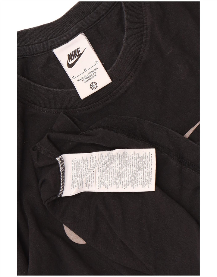 Мужская футболка с рисунком Nike, средний черный, хлопок с цветными блоками