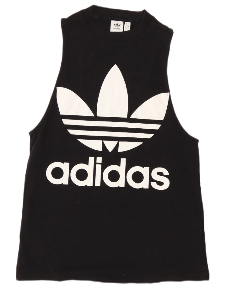 Женский жилет Adidas с графическим рисунком UK 12, средний черный хлопок