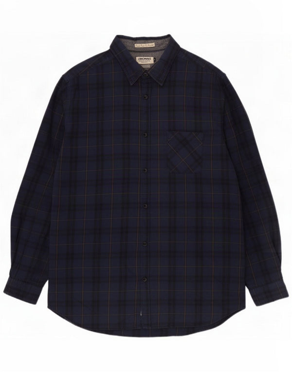Мужская фланелевая рубашка Jack & Jones XL, темно-синяя клетка, хлопок