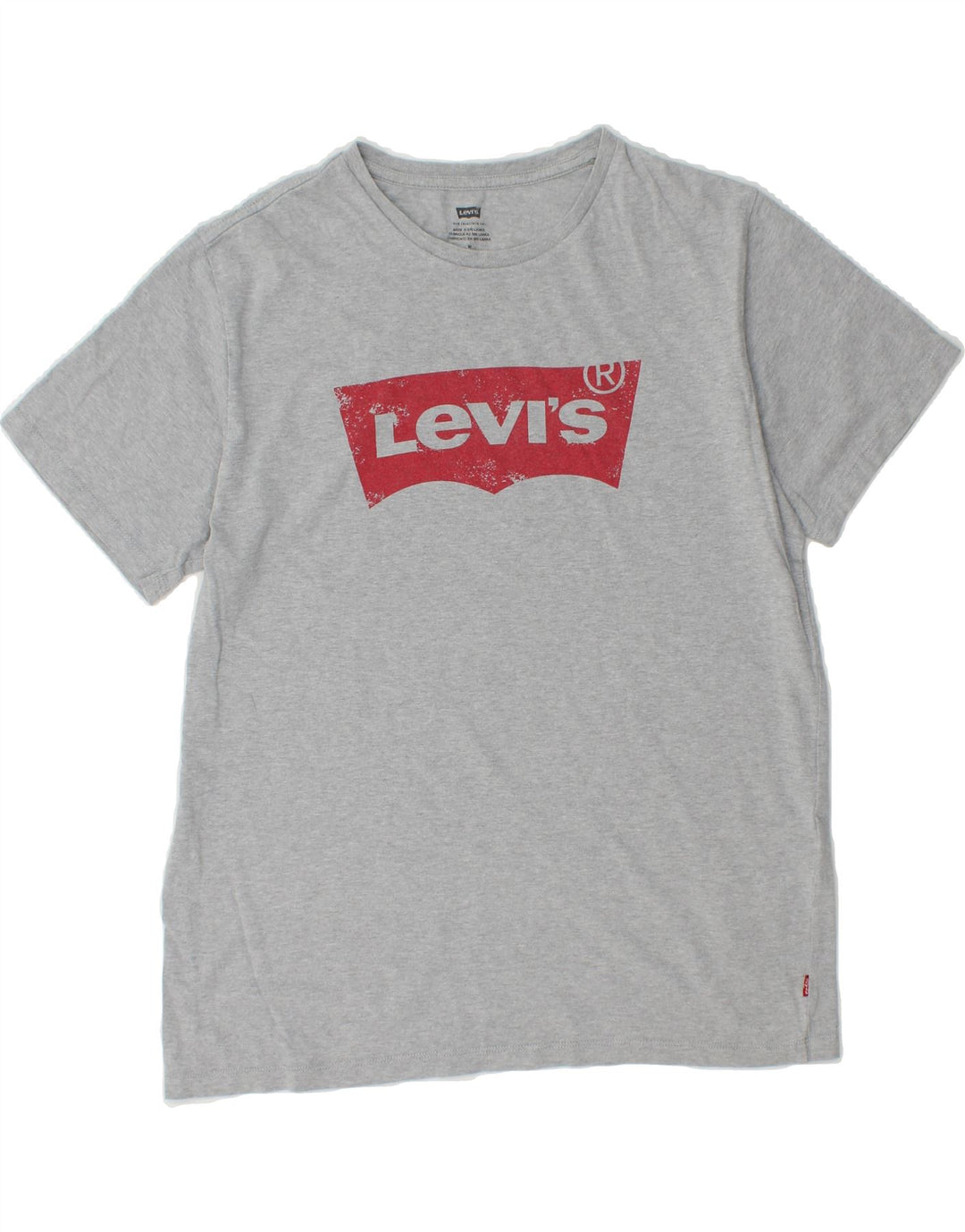 LEVI'S Mens Graphic T-Shirt Top Medium Grey Cotton Vintage Levi's and Second-Hand Levi's from Messina Hembry 