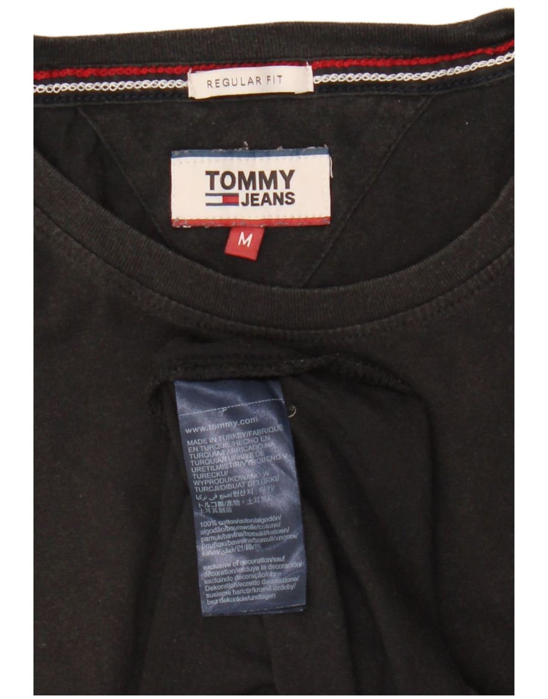 Мужская футболка Tommy Hilfiger стандартного кроя, средний черный хлопковый топ