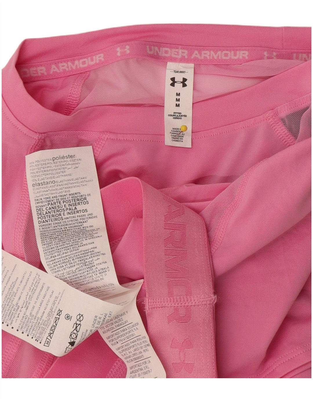 Женская укороченная футболка с графическим рисунком Under Armour Top UK 12, средний розовый полиэстер