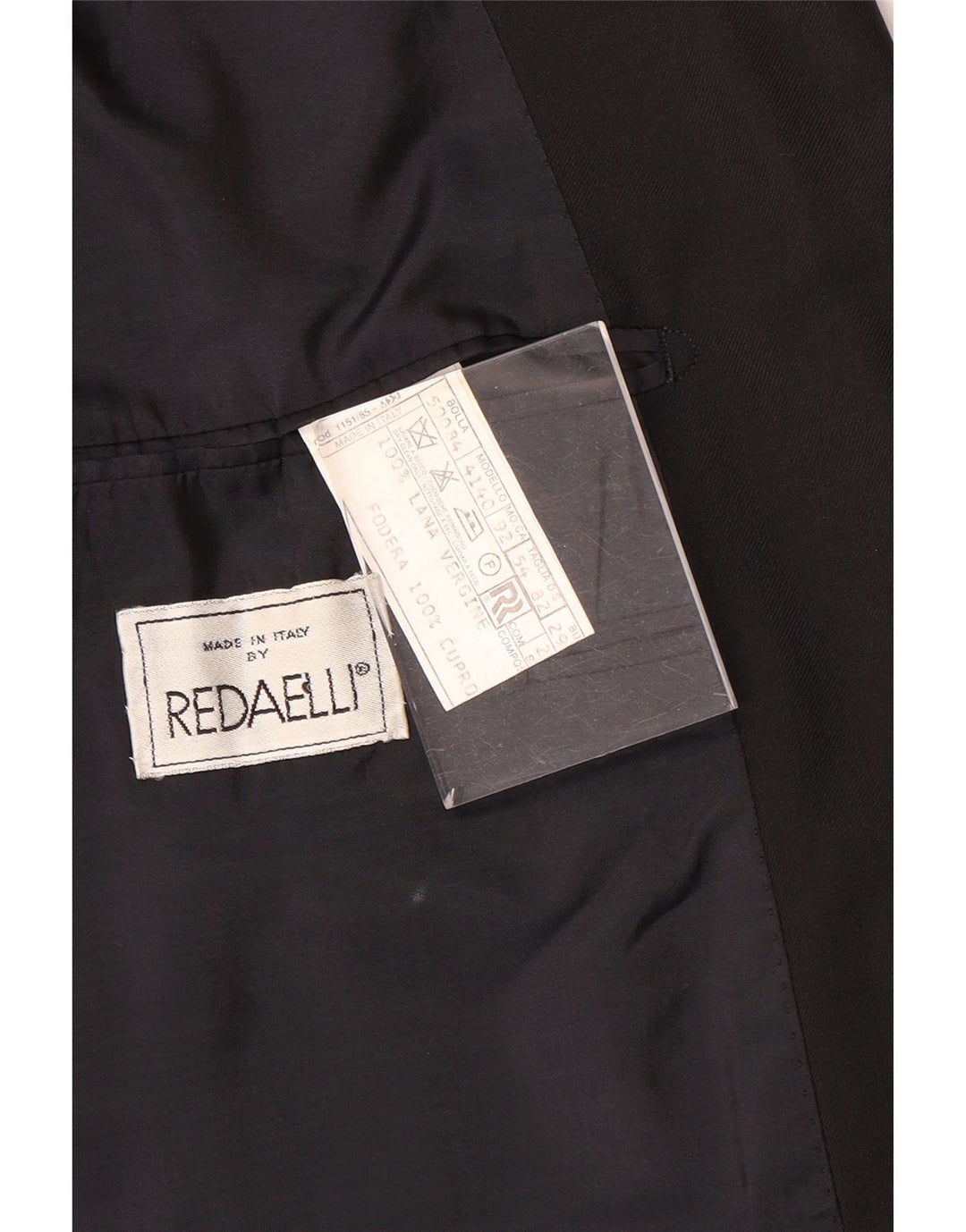 Redaelli Мужской двубортный пиджак IT 54 2XL Черный Шерстяной
