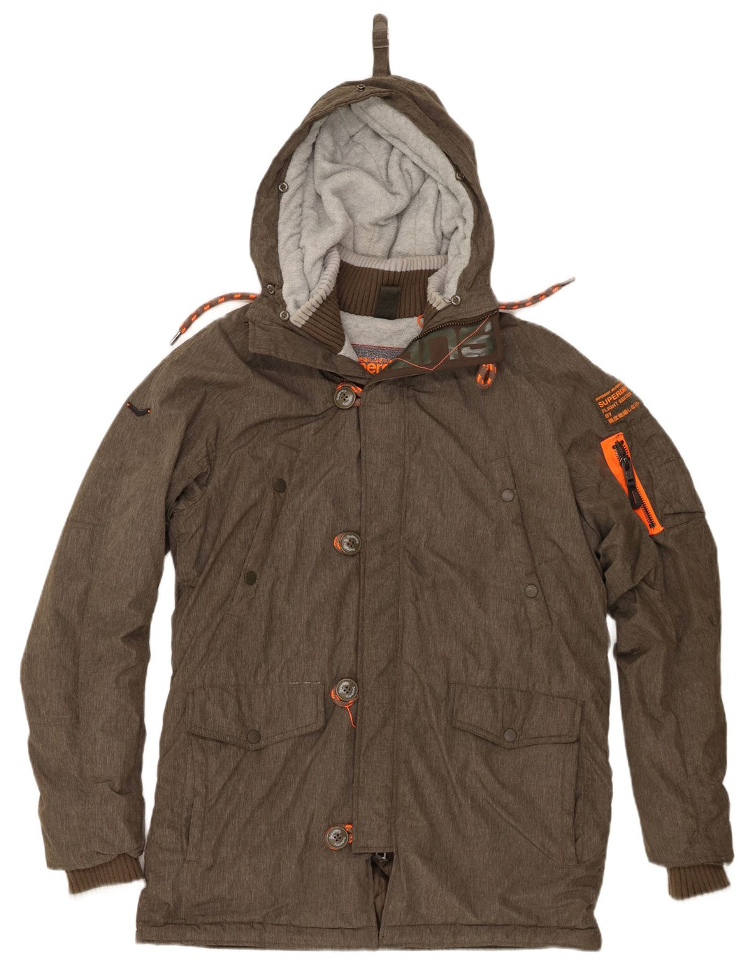 Мужская парка Superdry с капюшоном UK 42 XL Хаки Полиэстер