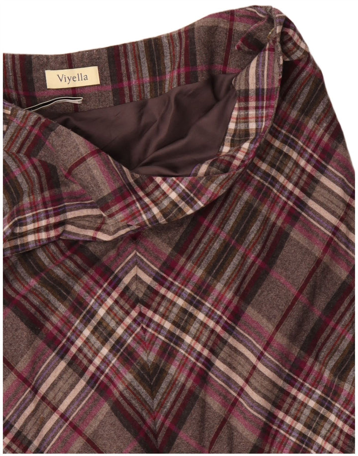 Женская юбка-трапеция VIYELLA UK 16, большая W36, серая, шерсть в клетку