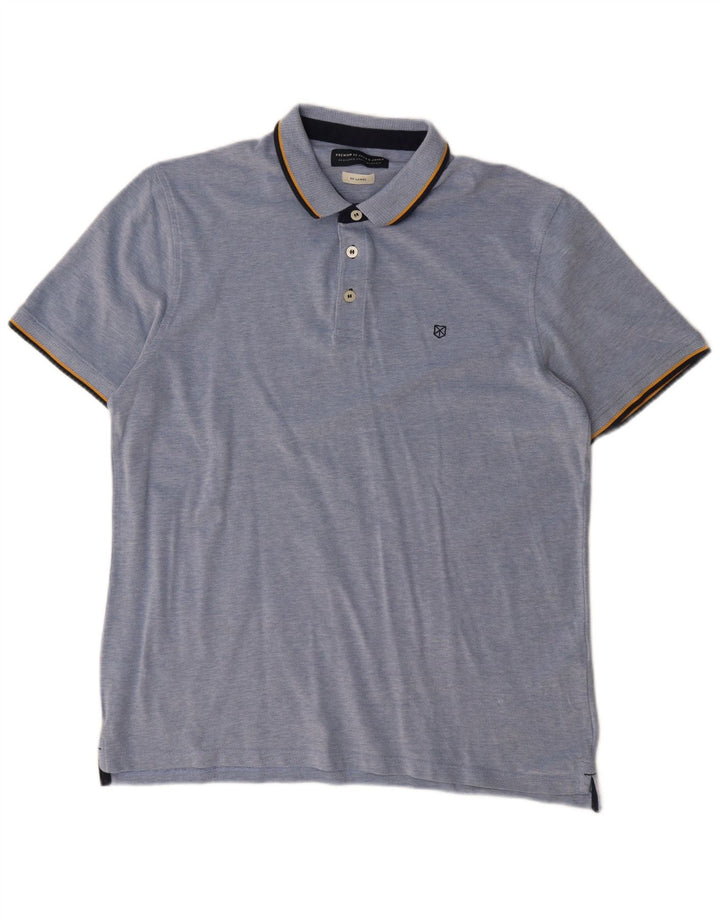 Мужская рубашка-поло Jack & Jones 2XL, синяя, хлопок